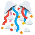 face in clouds + confetti ball
