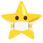 cara con mascarilla médica + estrella