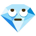 face with rolling eyes + gem stone
