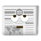 face with rolling eyes + newspaper