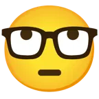 face with rolling eyes + nerd face