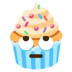 face with rolling eyes + cupcake