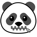 ağzı fermuarlı yüz + panda
