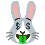 Gesicht mit Dollarzeichen + Hasengesicht