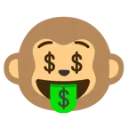 Gesicht mit Dollarzeichen + Affengesicht