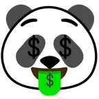 Gesicht mit Dollarzeichen + Panda