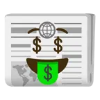 Gesicht mit Dollarzeichen + Zeitung