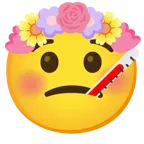 Gesicht mit Fieberthermometer + Tulpe