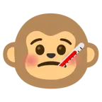 Gesicht mit Fieberthermometer + Affengesicht