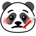 Gesicht mit Fieberthermometer + Panda