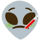 Gesicht mit Fieberthermometer + Außerirdischer