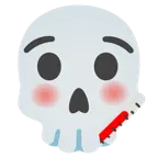 Gesicht mit Fieberthermometer + Totenkopf