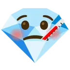 Gesicht mit Fieberthermometer + Edelstein