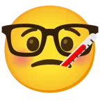 Gesicht mit Fieberthermometer + Strebergesicht