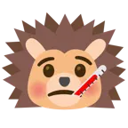 Gesicht mit Fieberthermometer + Igel