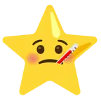 Gesicht mit Fieberthermometer + weißer mittelgroßer Stern