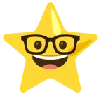 Strebergesicht + weißer mittelgroßer Stern