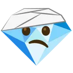 cara con la cabeza vendada + piedra preciosa