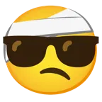Gesicht mit Kopfverband + lächelndes Gesicht mit Sonnenbrille