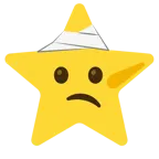 Gesicht mit Kopfverband + weißer mittelgroßer Stern