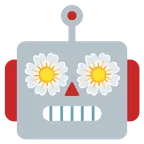 Roboter + gelbe Blüte