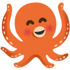 smiling face with open hands + octopus