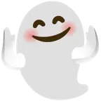 cara con manos abrazando + fantasma