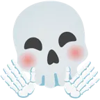 cara con manos abrazando + calavera