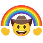 Gesicht mit Cowboyhut + Regenbogen