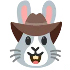 Gesicht mit Cowboyhut + Hasengesicht