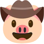 Gesicht mit Cowboyhut + Schweinegesicht