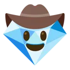 Gesicht mit Cowboyhut + Edelstein