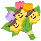 Gesicht mit Cowboyhut + Blumenstrauß