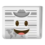Gesicht mit Cowboyhut + Zeitung