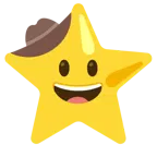 cara con sombrero de vaquero + estrella