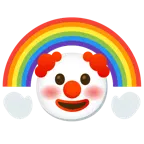 cara de payaso + arcoíris