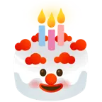 cara de payaso + tarta de cumpleaños