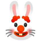 cara de payaso + cara de conejo