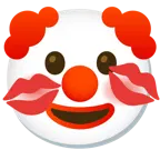 cara de payaso + marca de beso