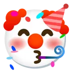 cara de payaso + cara de fiesta