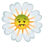würgendes Gesicht + gelbe Blüte