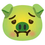 würgendes Gesicht + Schweinegesicht