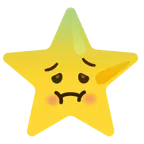 würgendes Gesicht + weißer mittelgroßer Stern