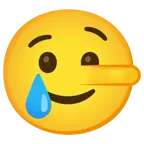 faccina bugiarda + faccina sorridente con lacrima