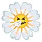 niesendes Gesicht + gelbe Blüte