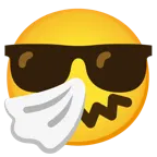 niesendes Gesicht + lächelndes Gesicht mit Sonnenbrille