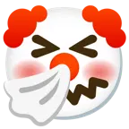 niesendes Gesicht + Clown-Gesicht
