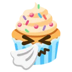 niesendes Gesicht + Cupcake