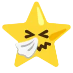 niesendes Gesicht + weißer mittelgroßer Stern