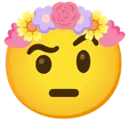 face with raised eyebrow + tulip